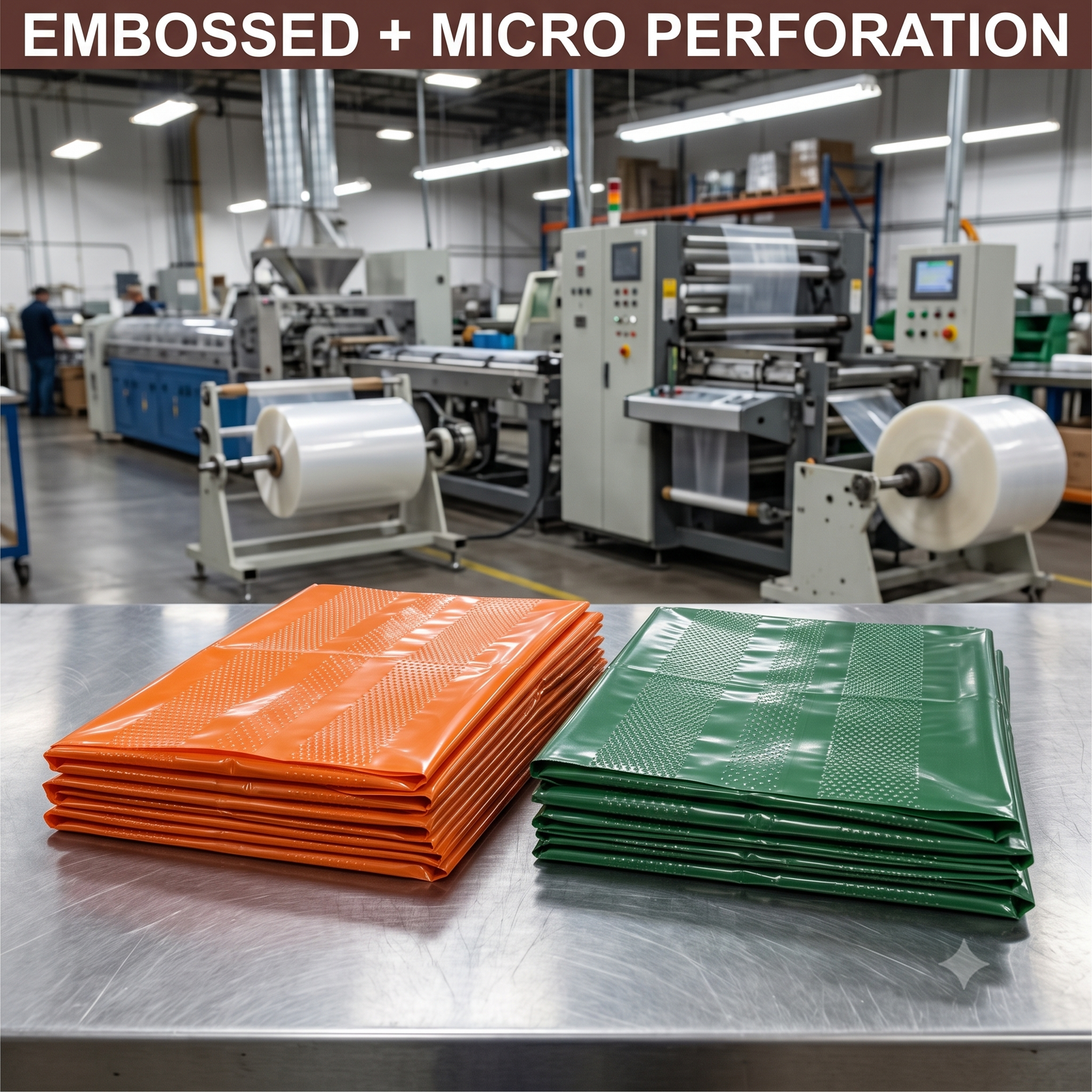 Embossed and Perforated Plastic Liner Bags
